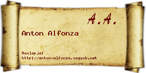 Anton Alfonza névjegykártya
